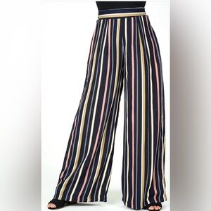 NWT Kabayare Multicolored Striped Wide Leg Pants Size XL